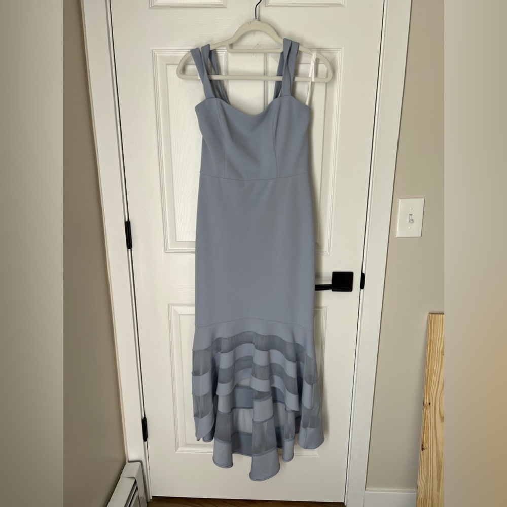 Midi baby blue high low dress